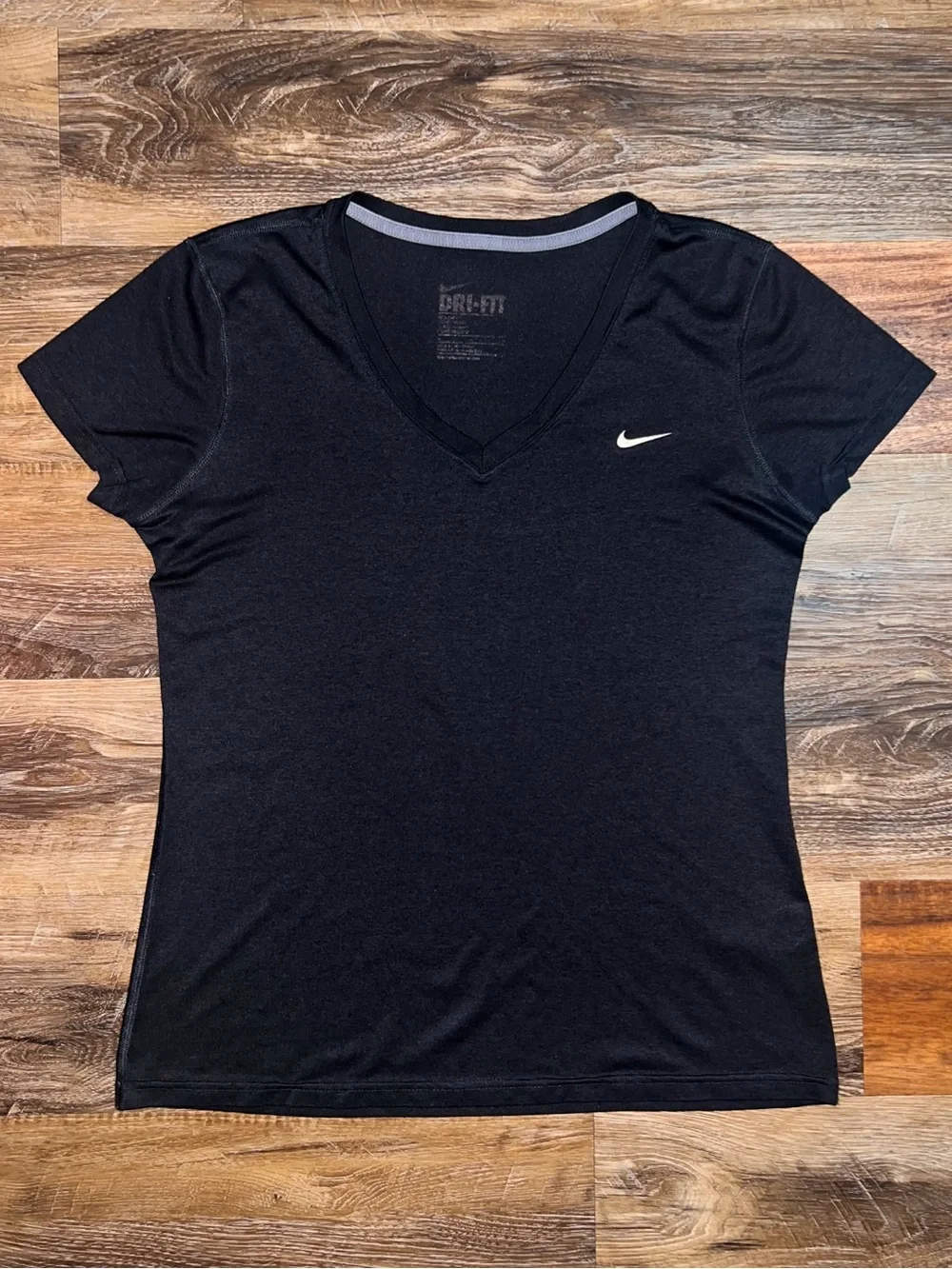 Nike Dri-FIT 2 Pack V-Neck Short Sleeve Athletic Tops - Black/Gray, Size M